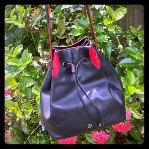 Parisa Wang Black/Red Bucket Bag
